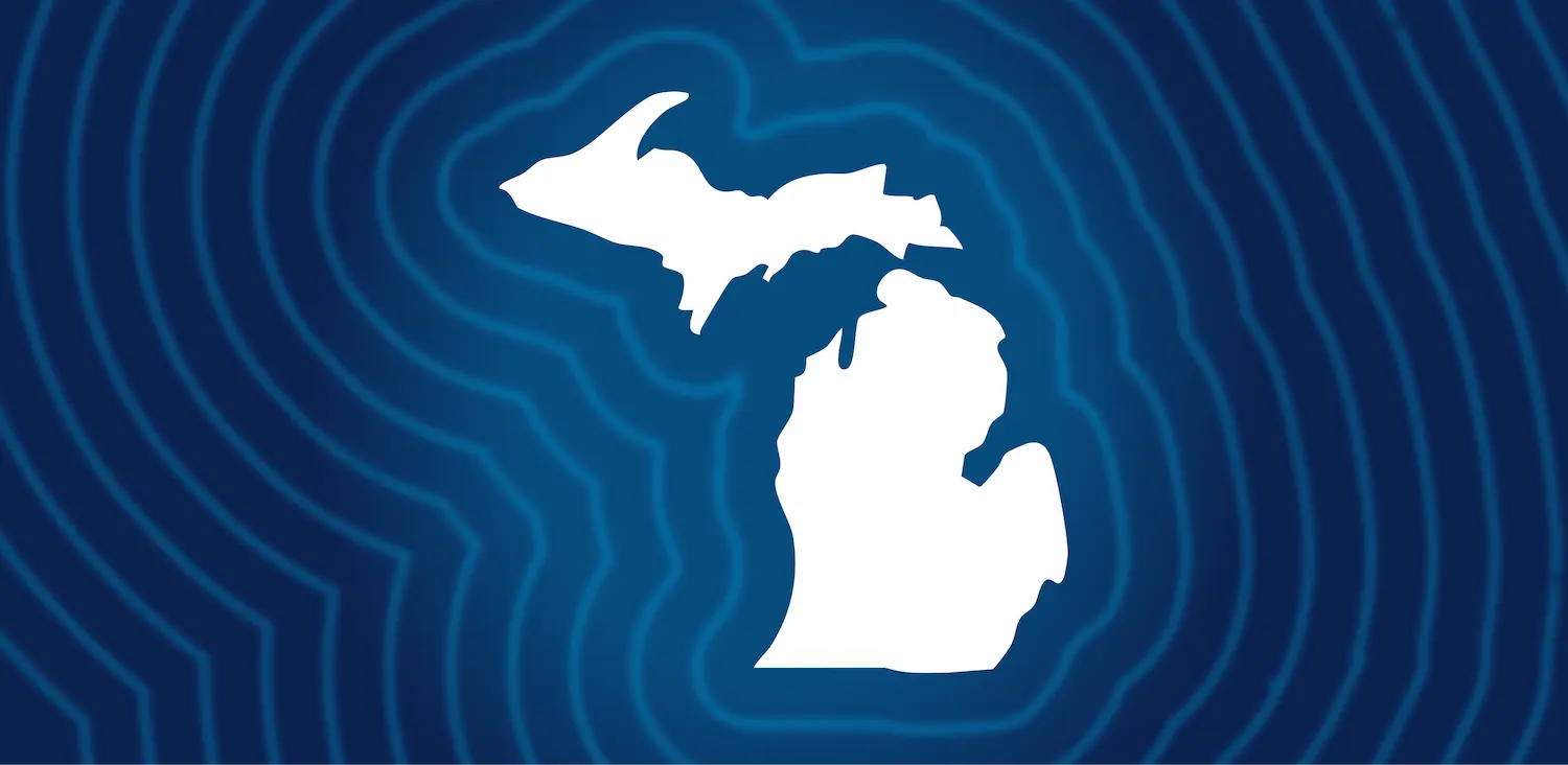 White image of Michigan